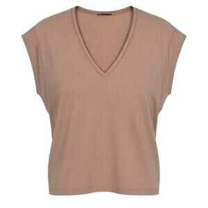 Zara Pullover Casual Top V-Neck Shirt 100% Cotton Size Small Loungewear